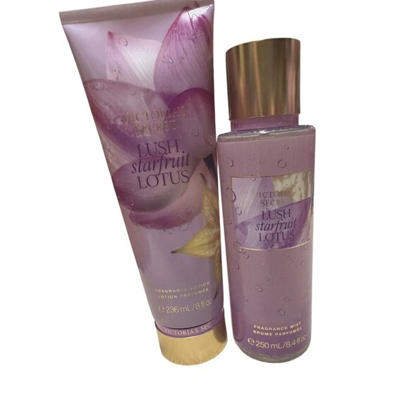 Victorias Secret 2 Piece Lush Starfruit Lotus Set New - Picture 2 of 3